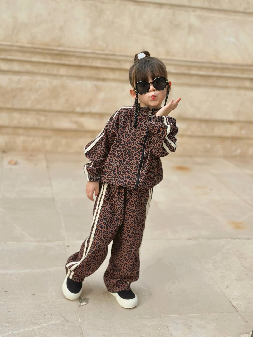 ست بلوز شلوار دخترانه پلنگی پاییزی