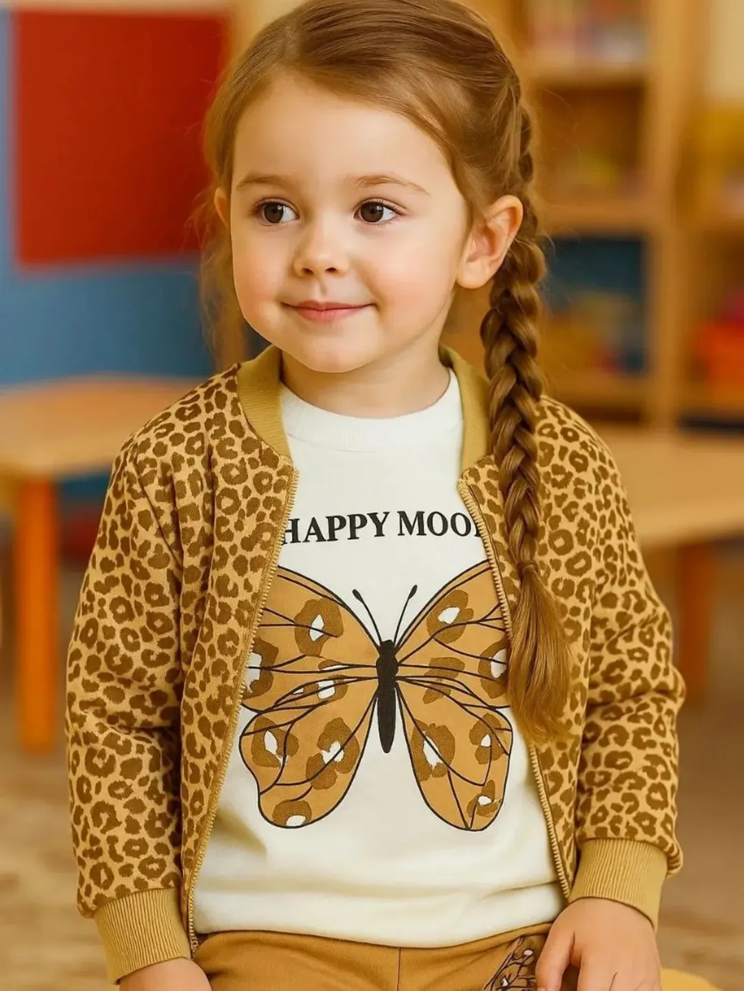 ست سه تیکه دخترانه پلنگی پاییزه